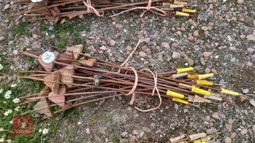 QTY OF METAL PIG TAIL FENCE STAKES
