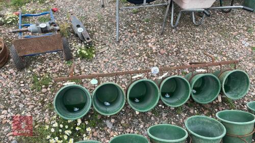6 MILK BUCKETS + HOLDER
