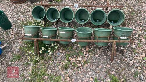 6 MILK BUCKETS + HOLDER