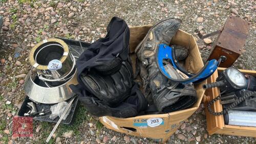 MOTORBIKE BOOTS + BODY PROTECTOR