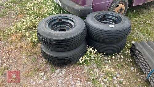 4 X 10/75-15.3 WHEELS + TYRES-100% TREAD