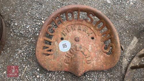 NICHOLSONS VINTAGE TRACTOR SEAT