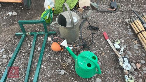 2 WATERING CANS ETC