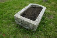 D SHAPED GRANITE TROUGH/PLANTER