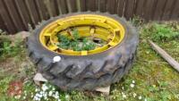 PAIR OF 9.5R44 ROW CROP WHEELS AND TYRES - 2
