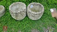 2 CONCRETE PLANTERS - 3