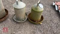 2 SMALL GALV POULTRY DRINKERS