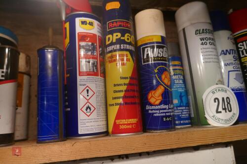 SHELF OF OILS + LUBRICANTS