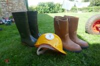 HARD HAT & 2 PAIRS SAFETY BOOTS - 3