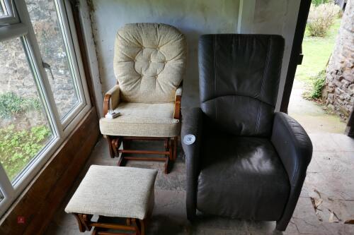 2 X ARM CHAIRS + STOOL