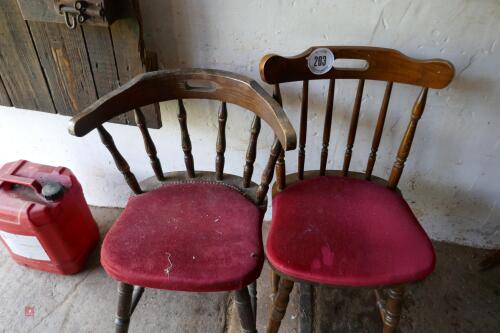 2 FELT PADDED CHAIRS