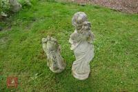 2 X DECORATIVE STONE FIGURINES - 3