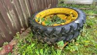 2 X 9.5 R44 ROW CROP WHEELS AND TYRES - 2