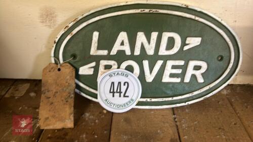 CAST LANDROVER SIGN