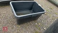 3 BLACK PLASTIC BINS - 3