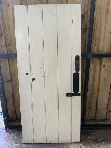 ANTIQUE HARDWOOD LEDGED DOOR