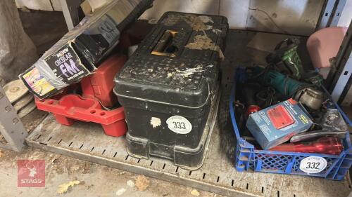 FM STERO RADIO AERIAL, 2 BOXES OF HINGES