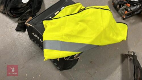 USED ARIAT WORK BOOTS & HI VIS VEST