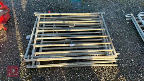 6 X GALVANISED 4' SHEEP HURDLES/GATES