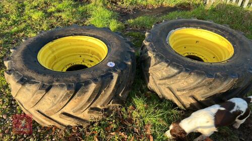 PAIR 600/65 R28 WHEEL & TYERS