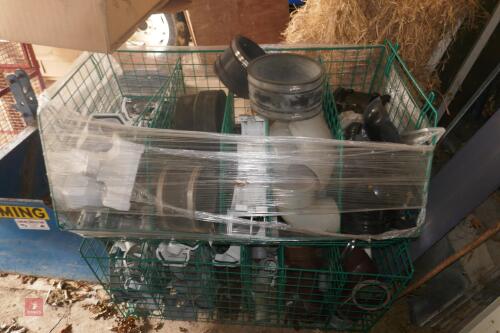 LRG QTY OF GUTTER FITTINGS IN CAGE