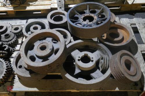 PALLET OF PULLEYS (37)