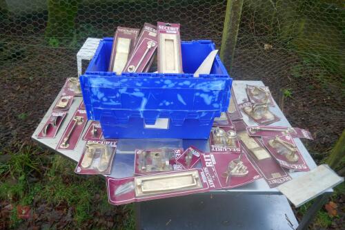 LRG QTY OF SECURIT BRASS DOOR FURNITURE