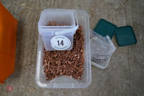 2 TUBS OF 2.65 COPPER CLOUT NAILS(14)