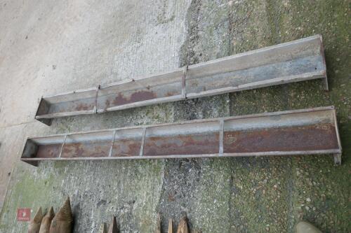 2 x 9' GALVANISED FEED TROUGHS
