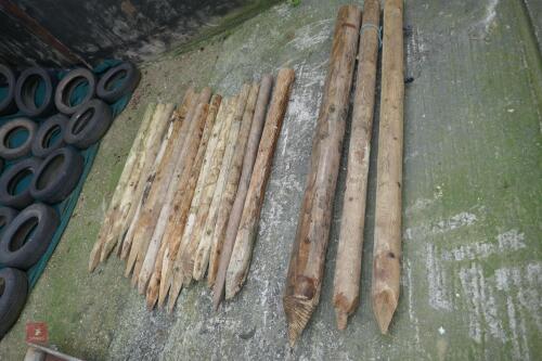LRG QTY OF WOODE FENCING STAKES