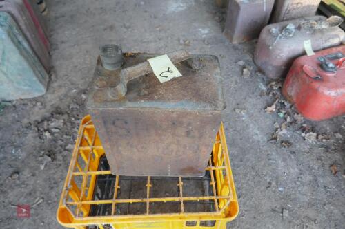 VINTAGE SHEEL FUEL CAN C/W BRASS LID (2)