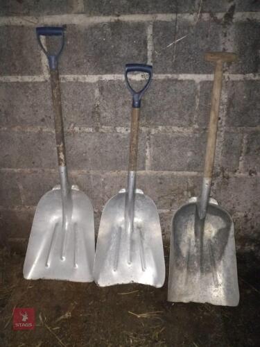 3 X GRAIN SHOVELS