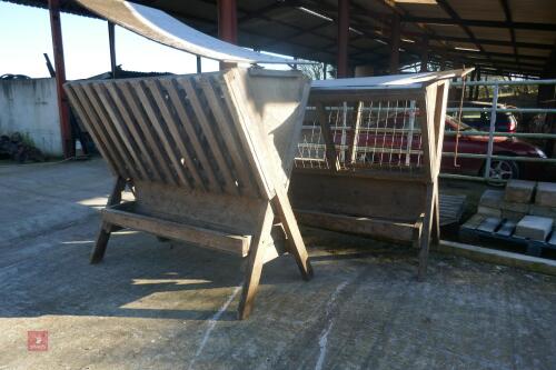 3 FREESTANDING WOODEN HAY FEEDERS