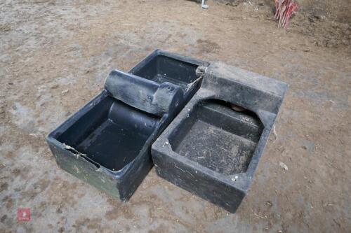 2 PLASTIC WATER TROUGHS