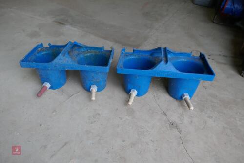 2 WYDALE PLASTIC CALF MILK FEEDERS