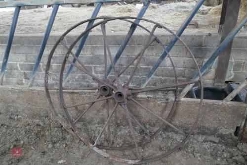 PAIR OF ANTIQUE IRON WHEELS