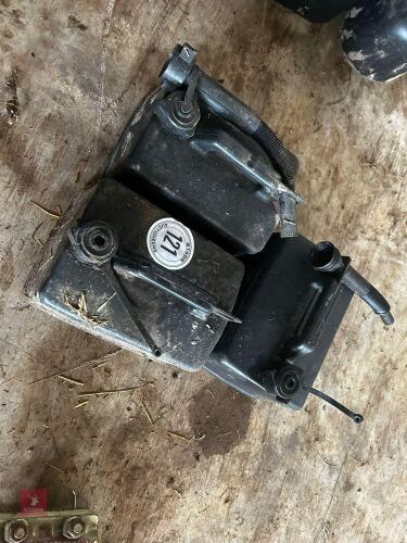 3 BLACK PLASTIC FUEL CANS