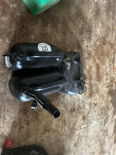 3 BLACK PLASTIC FUEL CANS