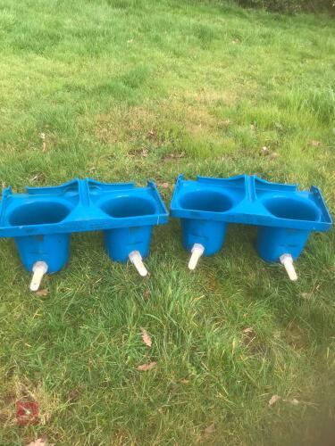 2 X DOUBLE BUCKET HOOK OVER CALF FEEDERS