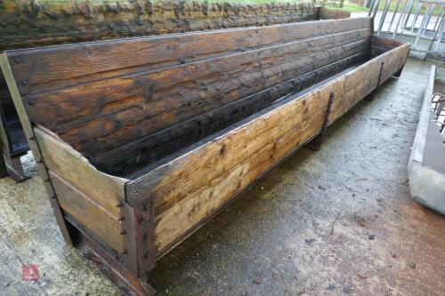 19'8'' WOODEN CATTLE FEED TROUGH/BARRIER