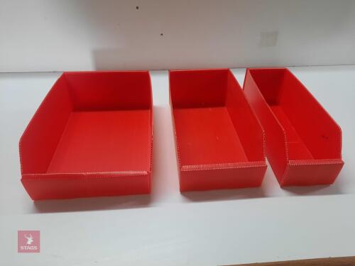 APPROX 35 PLASTIC STORAGE BINS (K-BIN)