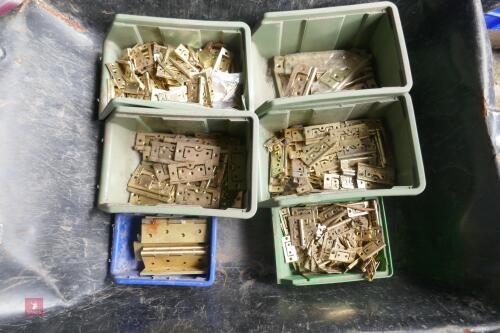 LRG QTY OF BRASS HINGES