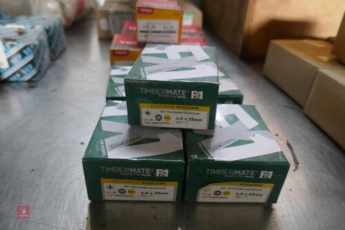 5 BOXES OF 4 X 25MM WOOD SCREWS