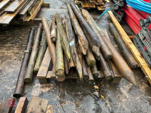 20 USED WOODEN FENCING STAKES (10)