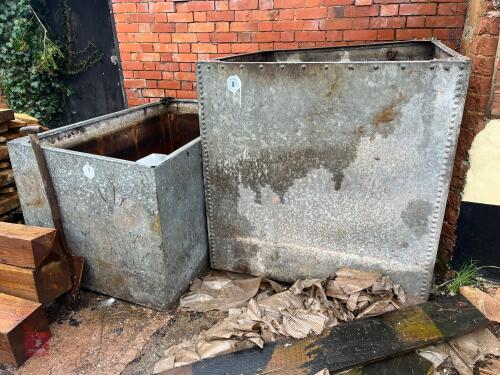 2 LARGE GALVANISED TANKS/PLANTERS (8)