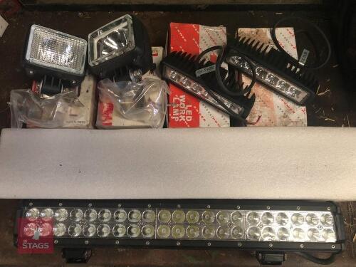 UNUSED WORK LIGHTS & LIGHT BAR