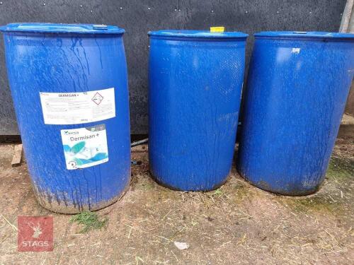 3 BLUE 200L BARRELS