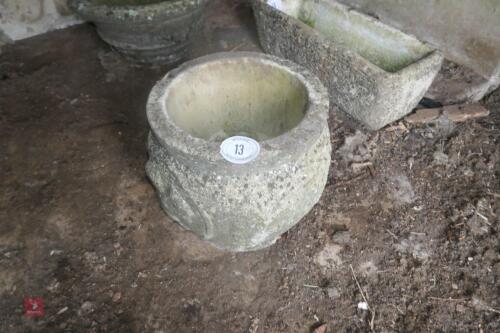 ROUND ORNATE SANDSTONE PLANTER (13)