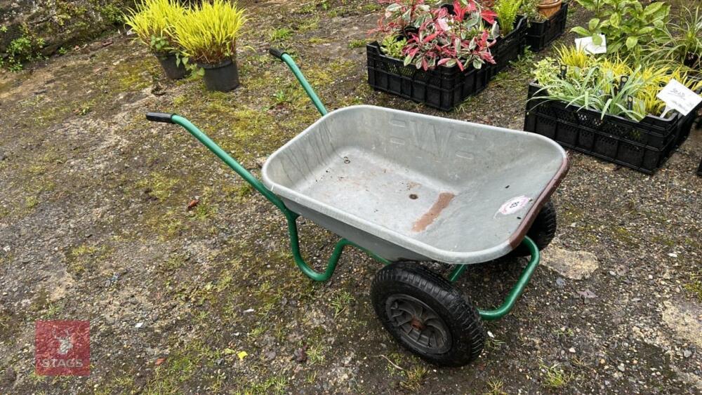 TWIN WHEELED WHEELBARROW