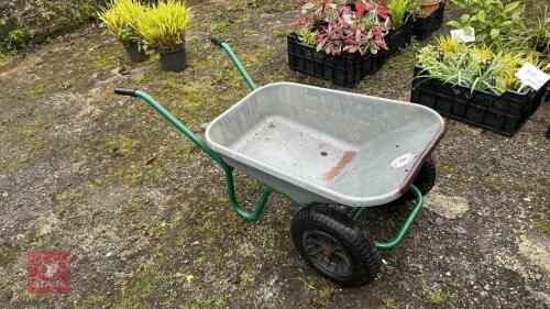 TWIN WHEELED WHEELBARROW
